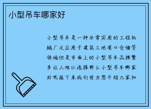 小型吊车哪家好