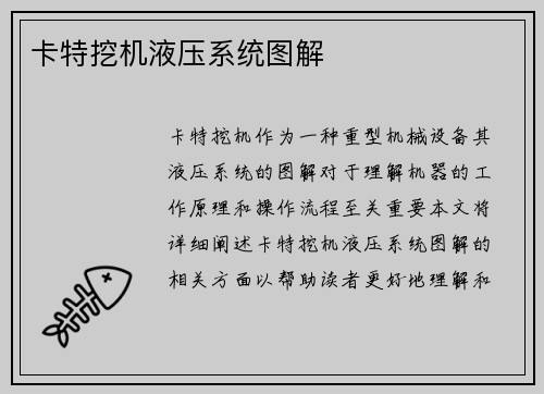 卡特挖机液压系统图解